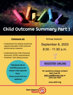 Child Outcome Summary Event Flyer